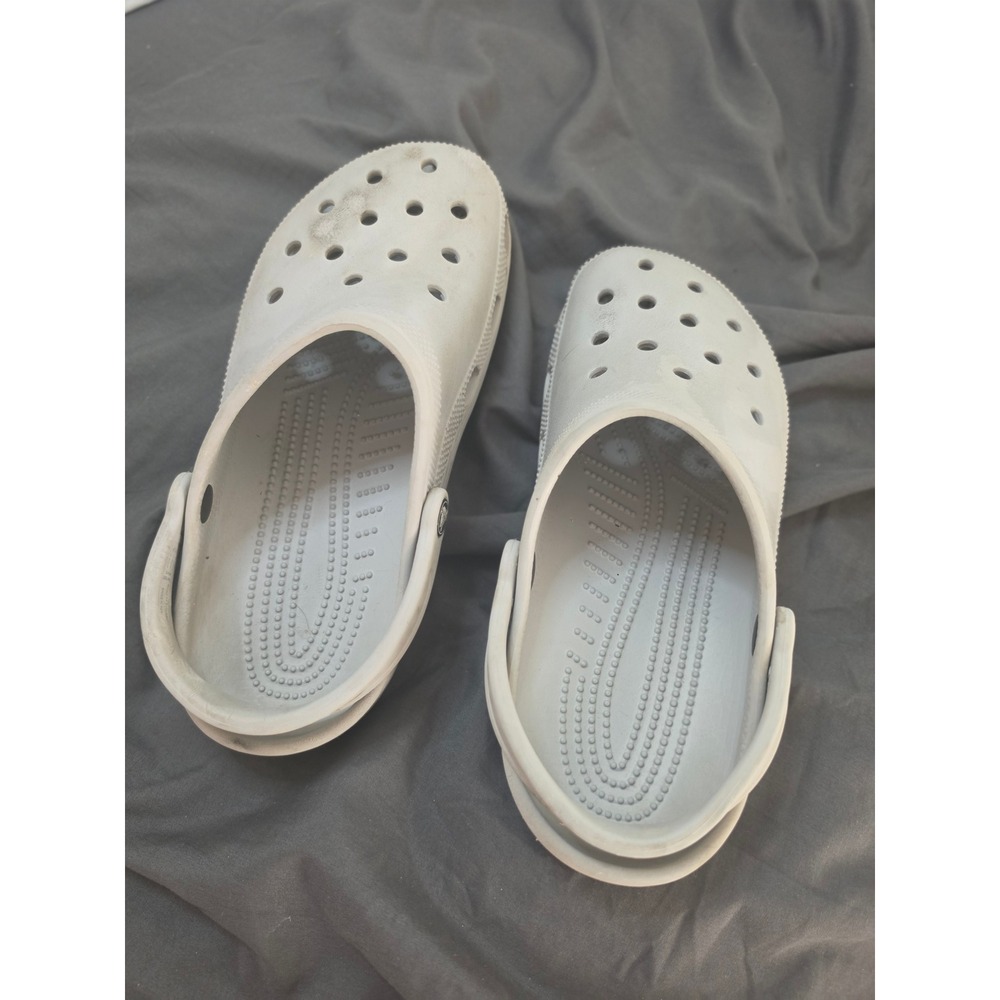 Crocs Classic Clog Light Grey Mens 8 Womens 10 Slip On Comfort Shoes